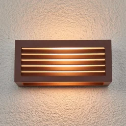 SLV Box L E27 buitenwandlamp, roestbruin