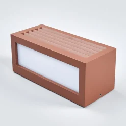 SLV Box L E27 buitenwandlamp, roestbruin