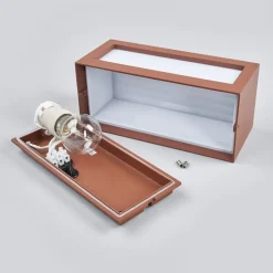 SLV Box L E27 buitenwandlamp, roestbruin