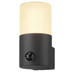 SLV Grafit buitenwandlamp cilindrisch met sensor