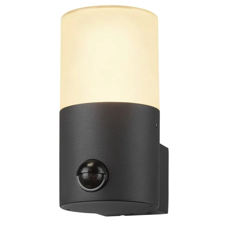 SLV Grafit buitenwandlamp cilindrisch met sensor