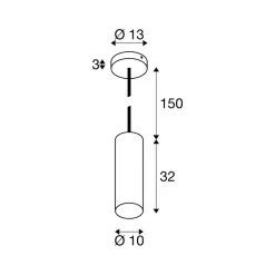 SLV hanglamp Enola, zwart mat, Ø 10 cm, metaal