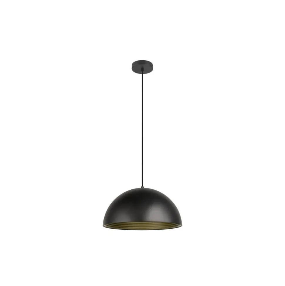 SLV hanglamp Forchini M, 40 cm, zwart/goudkleurig, metaal