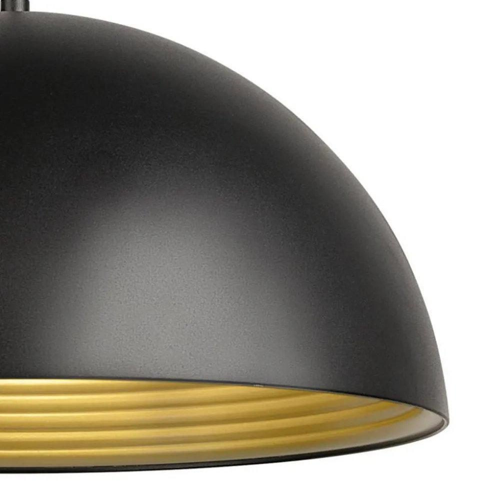 SLV hanglamp Forchini M, 40 cm, zwart/goudkleurig, metaal