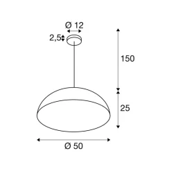 SLV hanglamp Forchini M, 50 cm, zwart/goudkleurig, metaal