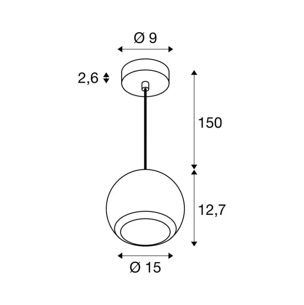 SLV hanglamp Light Eye 150, wit, Ø 15 cm, metaal