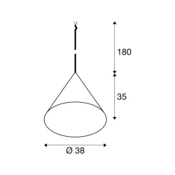 SLV hanglamp Magico, Ø 38 cm, wit mat, metaal