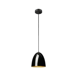 SLV hanglamp Para Cone, Ø 20 cm, zwart/goudkleurig
