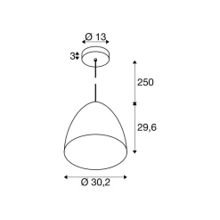 SLV hanglamp Para Cone, Ø 20 cm, zwart/goudkleurig