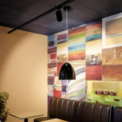 SLV hanglamp Para Cone, Ø 20 cm, zwart/goudkleurig