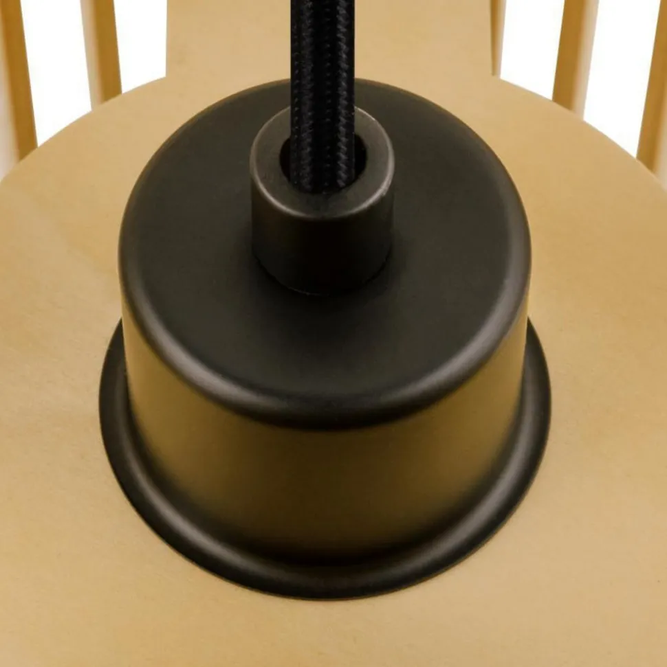 SLV hanglamp Wud, hout licht, Ø 25 cm, hout