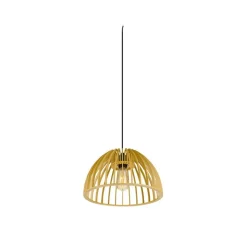 SLV hanglamp Wud, hout licht, Ø 38 cm, hout