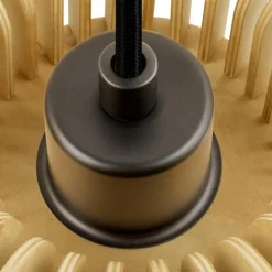 SLV hanglamp Wud, hout licht, Ø 38 cm, hout