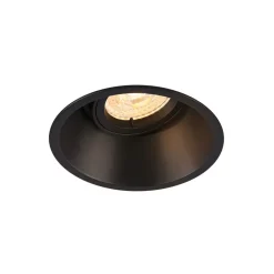 SLV Hoorn inbouwlamp, QPAR51, zwart, aluminium, Ø 10,5 cm