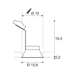 SLV Hoorn inbouwlamp, QPAR51, wit, aluminium, Ø 10,5 cm