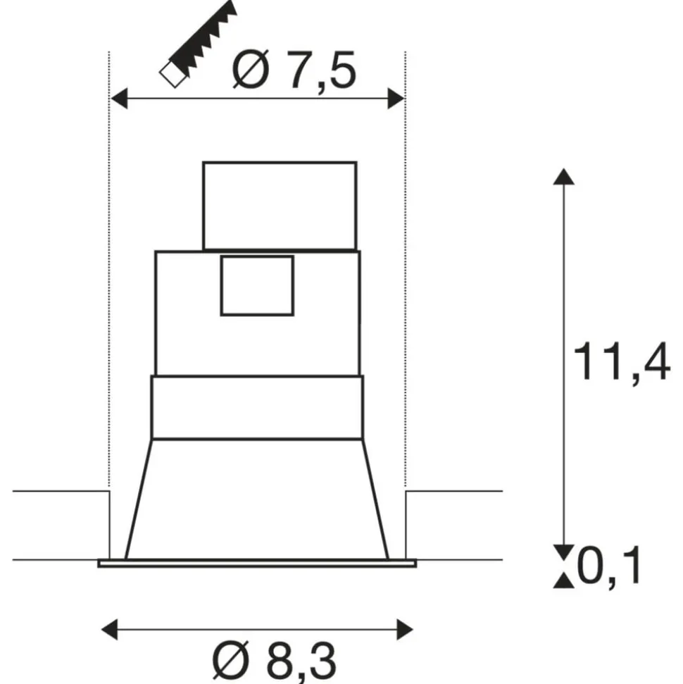 SLV Horn inbouwspot GU10, mat zwart