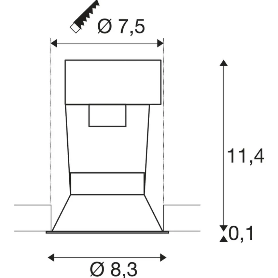 SLV Horn inbouwspot GU10, mat zwart