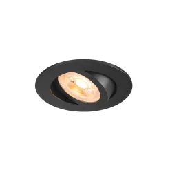 SLV Inbouw plafondlamp New Tria, zwart, aluminium, Ø 8,2 cm