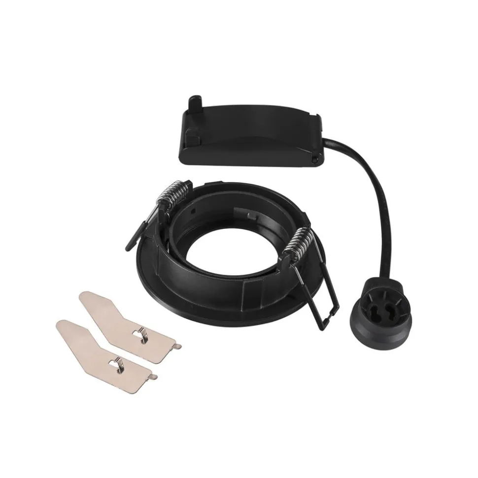 SLV Inbouw plafondlamp New Tria, zwart, aluminium, Ø 8,2 cm