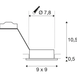 SLV inbouwspot New Tria 1 GU10, aluminium
