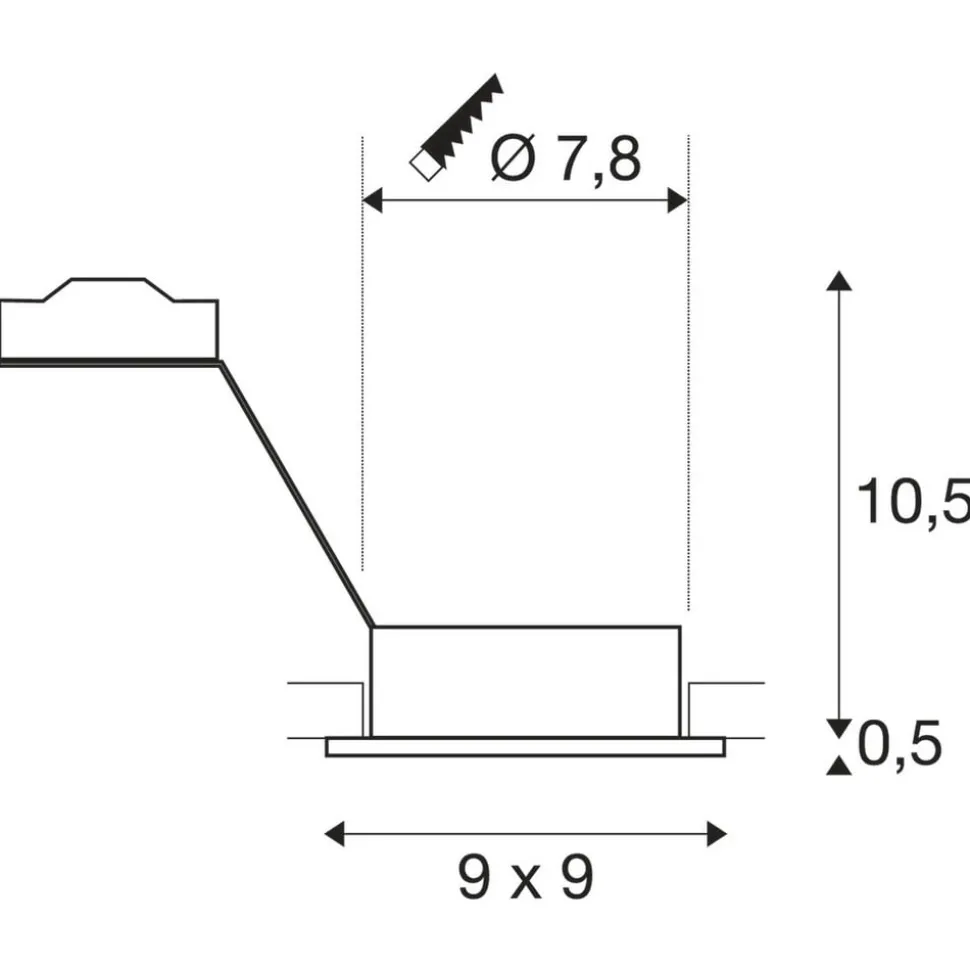 SLV inbouwspot New Tria 1 GU10, aluminium