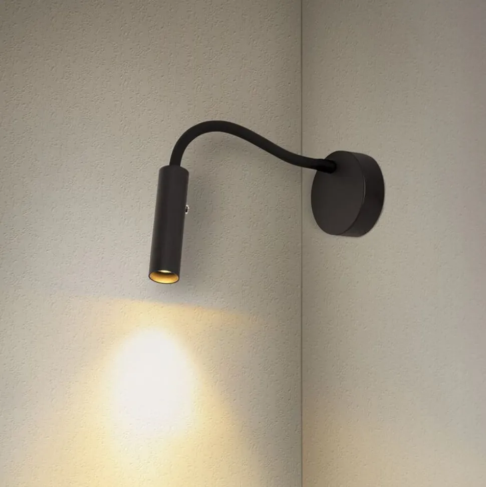 SLV Karpo Goose LED wandlamp, dimbaar, zwart