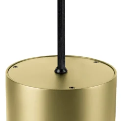 SLV LED hanglamp Oculus, messingkleurig Ø 9 cm, dimbaar tot warm