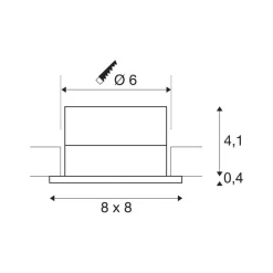 SLV LED inbouwlamp Patta-I, wit, aluminium, lengte 8 cm