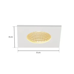 SLV LED inbouwlamp Patta-I, wit, aluminium, lengte 8 cm