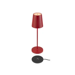 SLV LED oplaadbare lamp Vinolina Two, rood, aluminium, Ø 11 cm, IP65, CCT