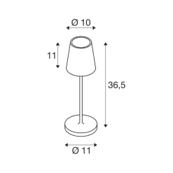 SLV LED oplaadbare lamp Vinolina Two, rood, aluminium, Ø 11 cm, IP65, CCT