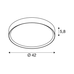 SLV LED plafondlamp Decona, Ø 42 cm, wit, metaal, CCT