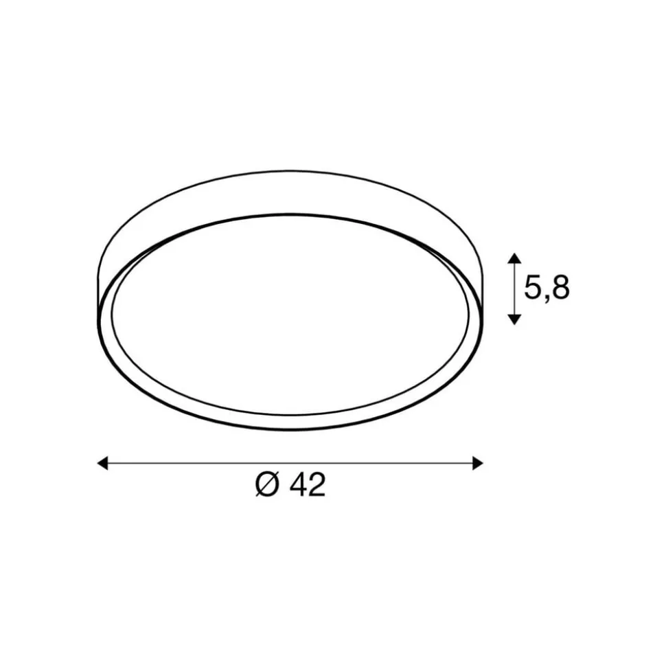 SLV LED plafondlamp Decona, Ø 42 cm, wit/goudkleurig, metaal