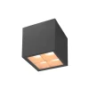 SLV LED plafondlamp S-Cube, antraciet, aluminium, lengte 9,5 cm