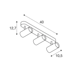 SLV LED plafondspot Noblo, 2.700 K, wit, lengte 40 cm