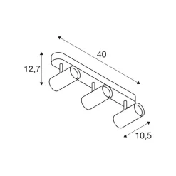 SLV LED plafondspot Noblo, 3.000 K, zwart, lengte 40 cm