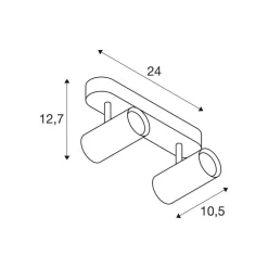 SLV LED plafondspot Noblo, wit, 2.700 K, lengte 24 cm