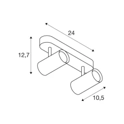 SLV LED plafondspot Noblo, zwart, 3.000 K, lengte 24 cm