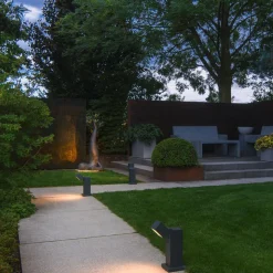 SLV LED sokkellamp S-Cube 35, antraciet, aluminium, hoogte 35 cm