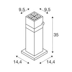 SLV LED sokkellamp S-Cube 35, antraciet, aluminium, hoogte 35 cm
