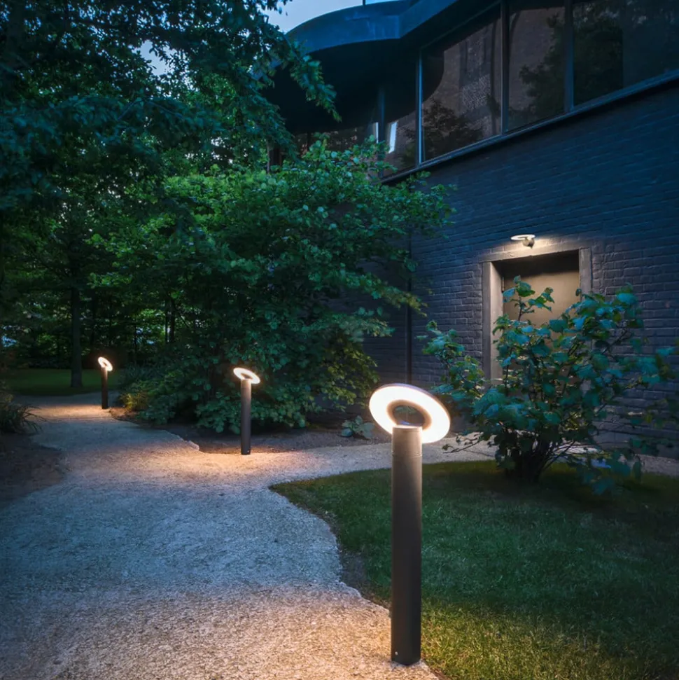 SLV LED tuinpadverlichting I-Ring, antraciet, aluminium, hoogte 65 cm