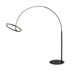 SLV LED vloerlamp One Bow FL, zwart, staal, hoogte 232 cm