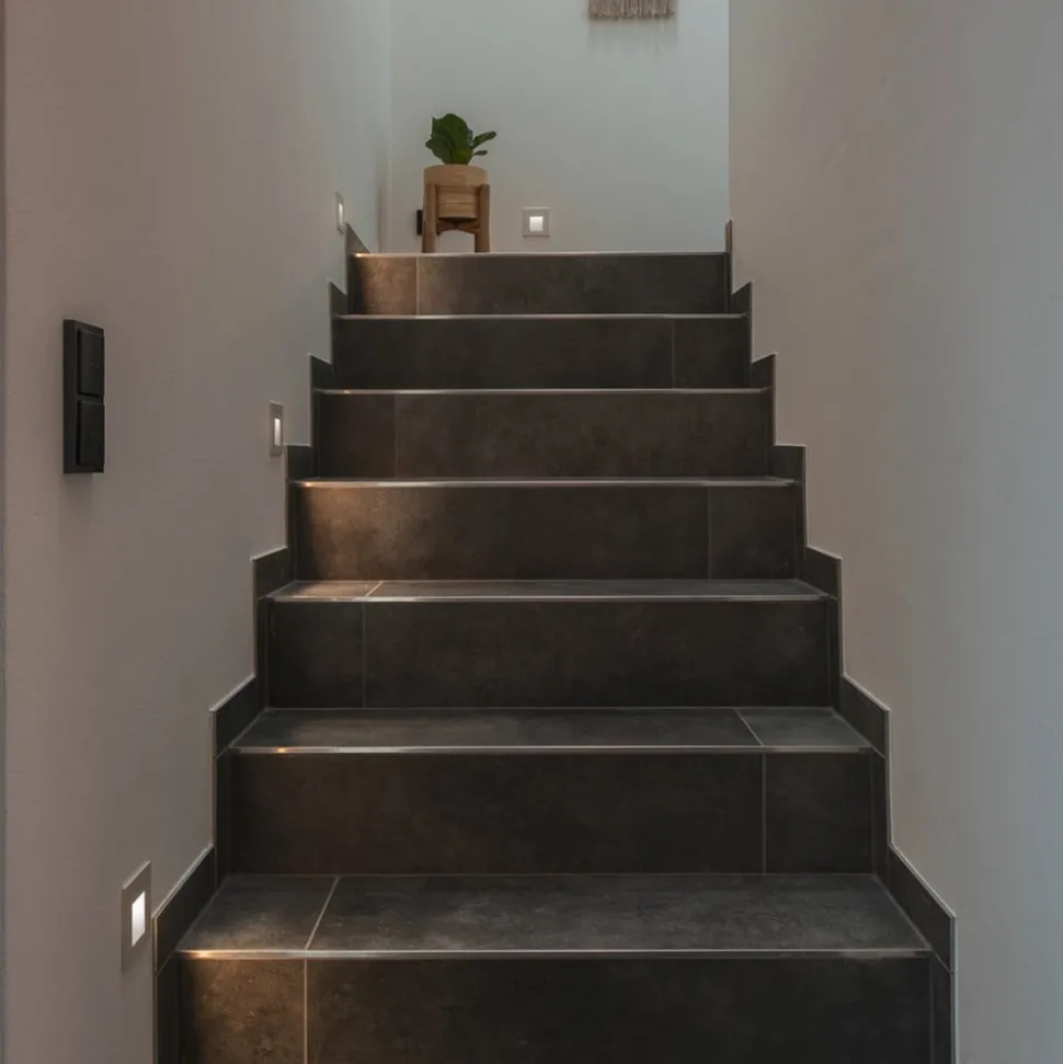 SLV LED wand inbouwlamp Mobala, wit, aluminium, 3.000 K