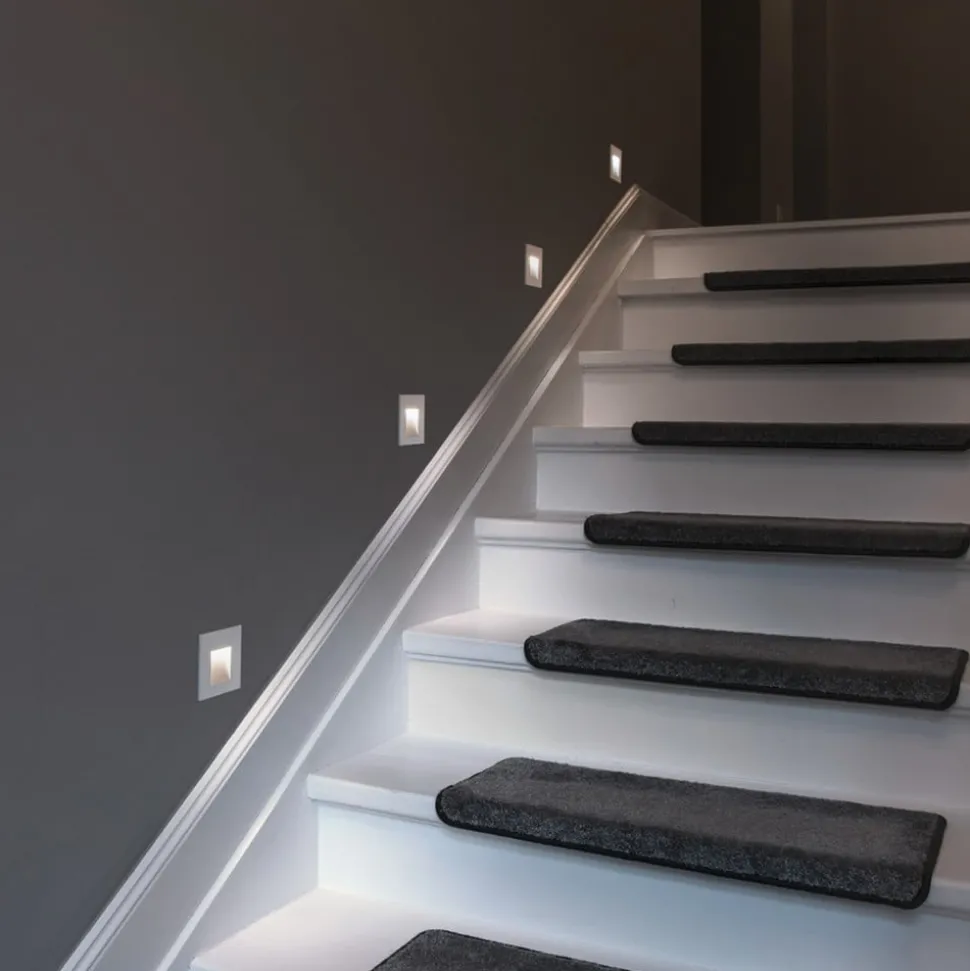 SLV LED wand inbouwlamp Mobala, wit, aluminium, 3.000 K