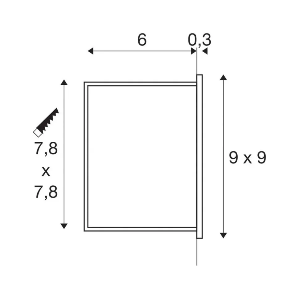 SLV LED wand inbouwlamp Mobala, wit, aluminium, 3.000 K