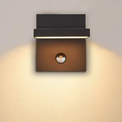 SLV LED wandlamp Abridor, antraciet, breedte 14 cm, sensor