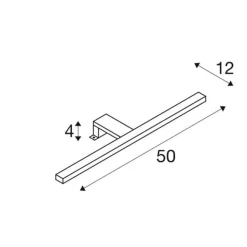SLV LED wandlamp KLEMME breedte 50cm chroom