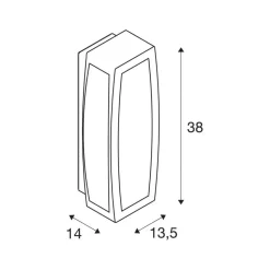 SLV Meridian Box buitenwandlamp, antraciet, breedte 13 cm