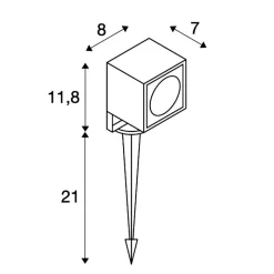 SLV Nautilus 10 prikspot, hoekig, antraciet