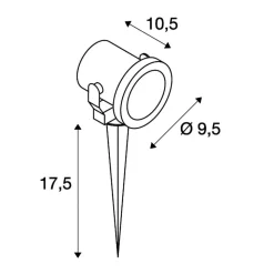 SLV Nautilus 10 prikspot, rond, roestvrij staal
